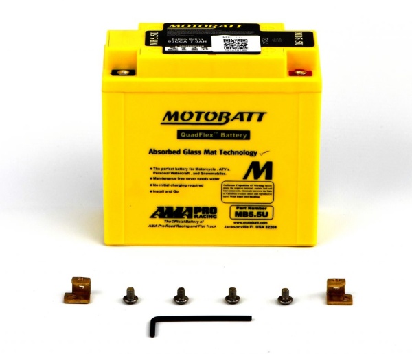 MotoBatt 12v Quad Flex AGM MB5.5U Battery Upgrade Replaces 12N5.5-3B & 12N5.5-4A