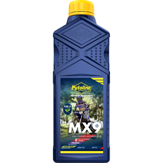 Putoline MX9 Fully Synthetic 2 Stroke Oil Pre-Mix Auto Lube Motocross Enduro 1L