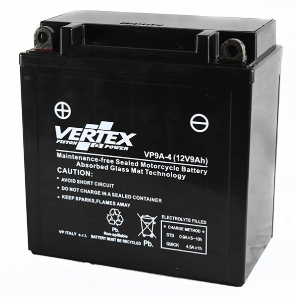 Vertex Heavy Duty Sealed 12v AGM Battery VP9A-4 Upgrade Replaces 12N9-4B YB9-B