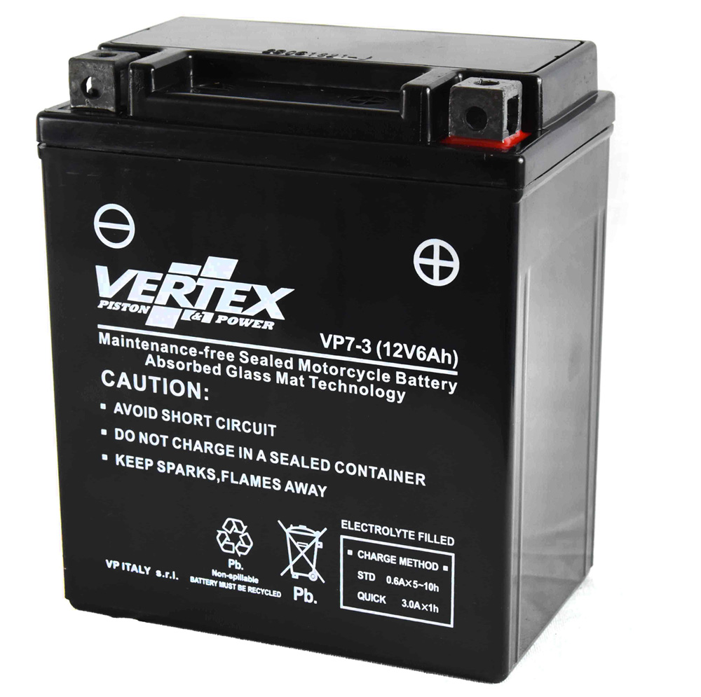 Vertex Heavy Duty Sealed 12v AGM Battery VP7-3 Upgrade Replace CTX7L-BS YTX7L-BS