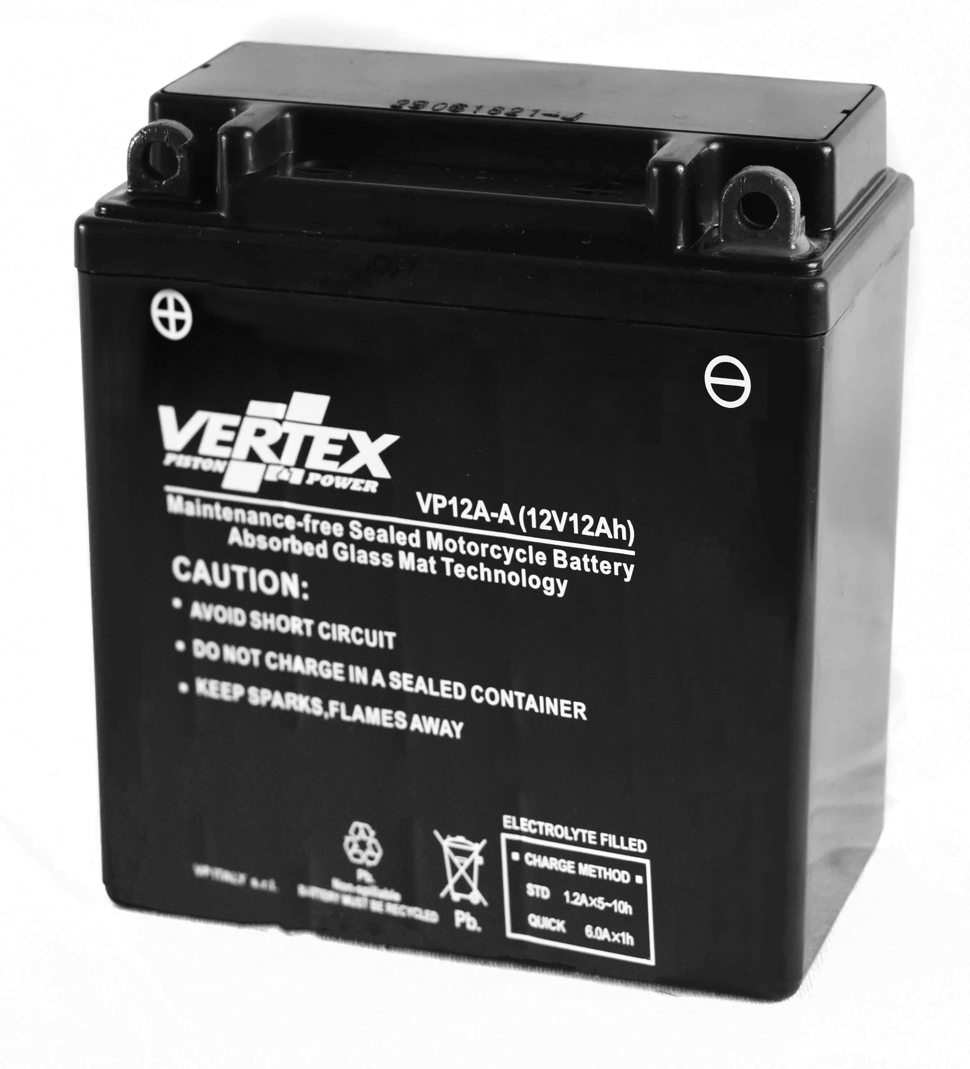 Vertex Heavy Duty Sealed 12v AGM Battery VP12A-A Upgrade Replace CT12A-A YB12A-A